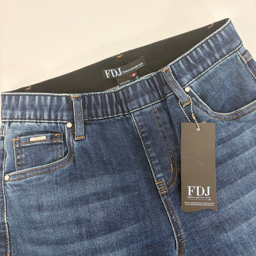FDJ French Dressing Jeans Womens 2 Dark Wash Pull On Straight Ankle Jeans NWT